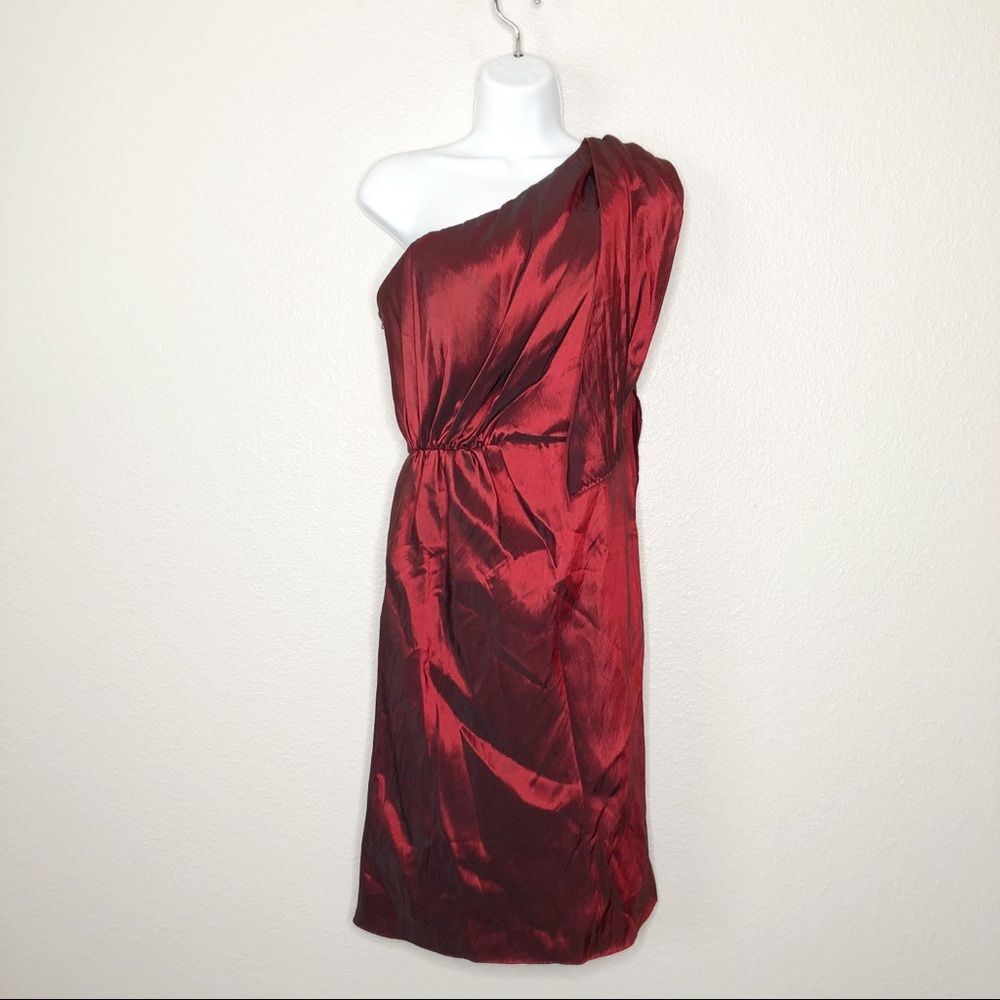 Y2K Jim Hjelm Occasions One Shoulder Taffeta Cocktail Party Prom Dress Size 8